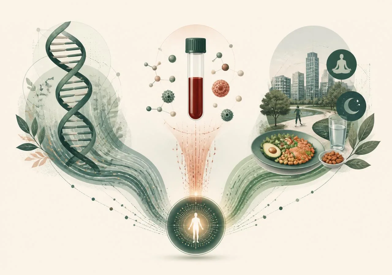 Genetic, diagnostic and lifestyle inputs correlated into one report
